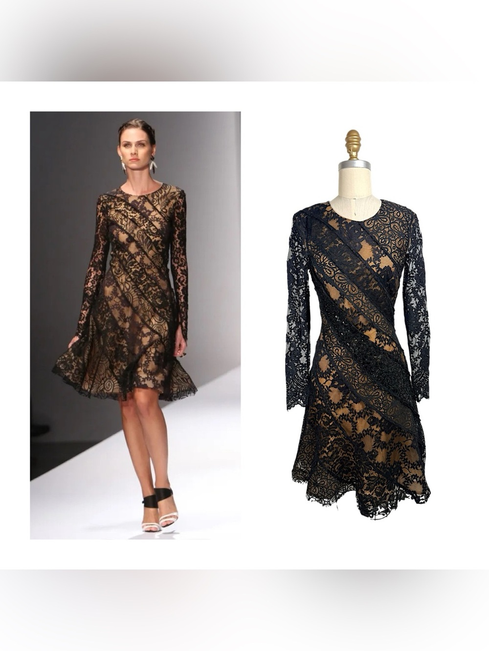 Oscar de la Renta Runway Lace Dress 2014 Look 5 Size 0